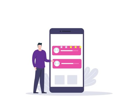 Giving a Star Review , Customer Service Animation 4K