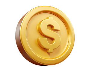 Obraz premium Shiny Bronze Dollar Coin Illustration Symbolizing Wealth and Prosperity in Transactions