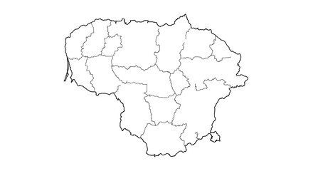 Obraz premium Lithuania Map Outline A Clean Vector Illustration for Geographical & Educational Projects.
