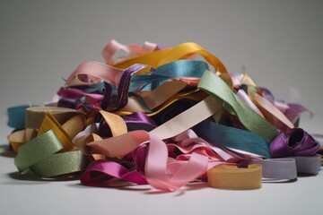 Pile of colorful ribbons