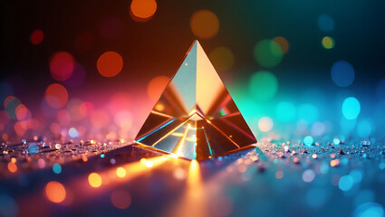 Macro Light Refraction Prism with Bokeh