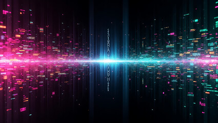 Vibrant Digital Noise Glitch Art