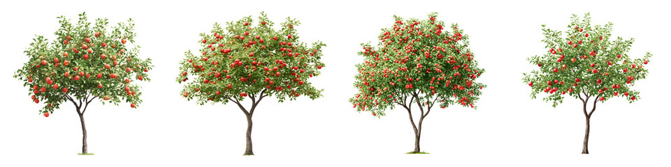 Fototapeta premium Tree Watercolor Collection: Orchard Fruit Trees