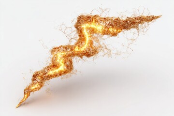 Abstract lightning bolt, golden strands