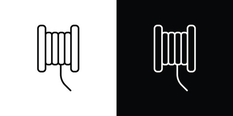 Wire coil icon. Thin linear web icons