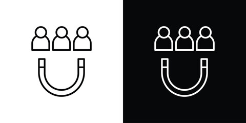 User engagement icon. Thin linear web icons