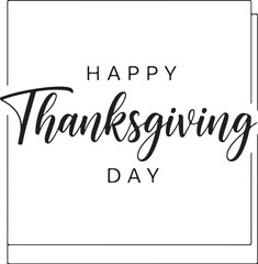 Vector art of happy thanksgiving day modern calligraphy isolated