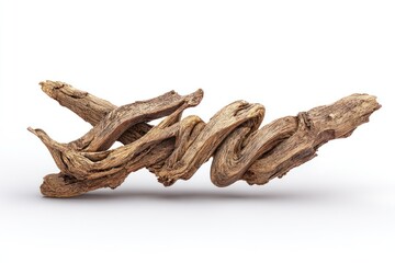Twisted driftwood on white