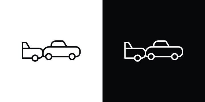 Rear end collision icon. Thin linear web icons - Powered by Adobe