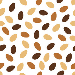 Seamless Multicolored Sesame Seed Pattern on White Background
