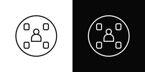 Multitask icon. Thin linear web icons