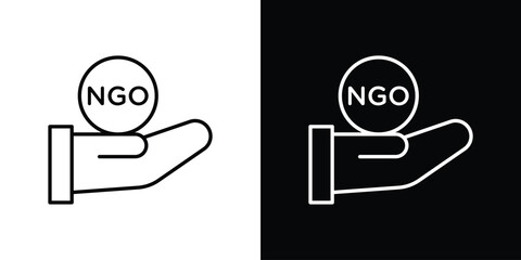 NGO icon. Thin linear web icons