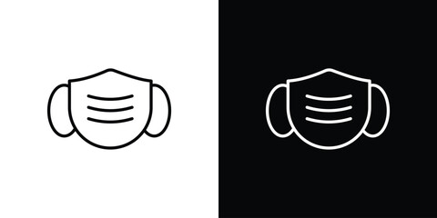 Medical mask icon. Thin linear web icons