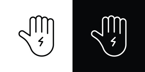 Obraz premium Hand with Power icon. Thin linear web icons