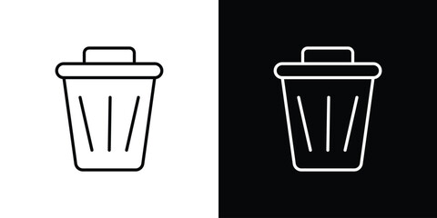Garbage disposal icon. Thin linear web icons