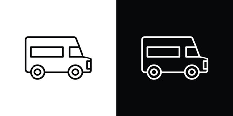 Food truck icon. Thin linear web icons