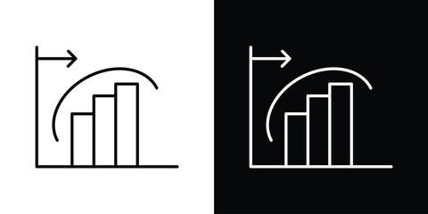 Diminishing returns icon. Thin linear web icons