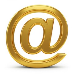Golden At Symbol 3 D Render email internet