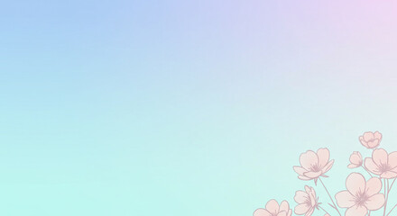 Pastel Dream Gentle Flowers on a Gradient Sky Serene Beauty Floral Art Soft Colors and Dreamy