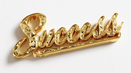 Gold word "Success" on white background