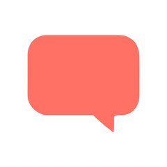 Naklejka premium Salmon Pink Speech Bubble Icon for Communication and Social Media on White Background