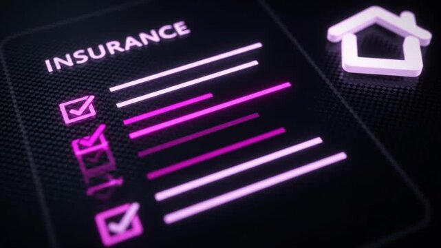 Property Insurance Coverage Checklist With House Icon Background