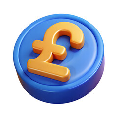 British Pound Currency Symbol 3D Rendered Illustration Representing Finance and Economy