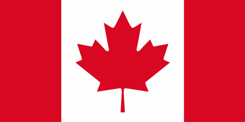 The national flag of Canada. Canadian flag. Official standard colors and ratio. Ideal for educational, patriotic, and editorial purposes.