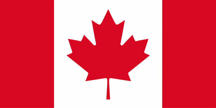 The national flag of Canada. Canadian flag. Official standard colors and ratio. Ideal for educational, patriotic, and editorial purposes.