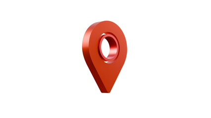 Red 3D Navigation Pin PNG File &ndash; Transparent Background for Map UI