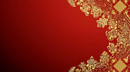 Festive chinese new year background with traditional golden pattern