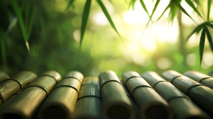 Zen Bamboo Forest Background for Meditation and Relaxation Concepts