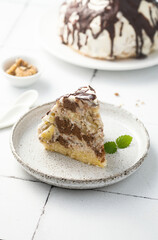Chocolate cake with pineapple and cream cheese