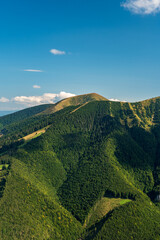 Poludnovy grun and Stoh from Kraviarske hill in Mala Fatra mountains in Slovakia