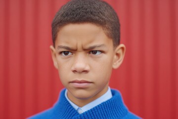 A young boy's expression shows strength for the anti-bullying campaign