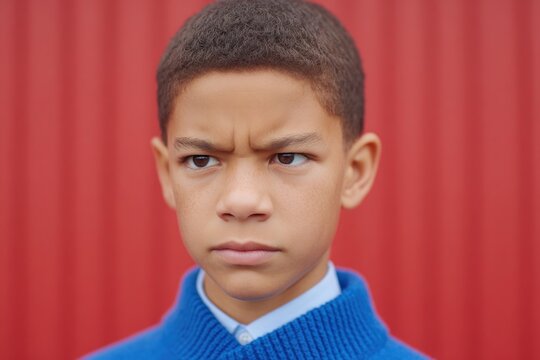 A young boy's expression shows strength for the anti-bullying campaign