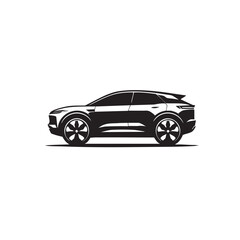 Fototapeta premium Minimalist Car Icon – Black and White Silhouette of a Vehicle