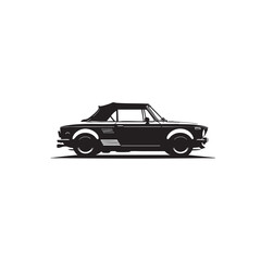 Obraz premium Minimalist Car Icon – Black and White Silhouette of a Vehicle