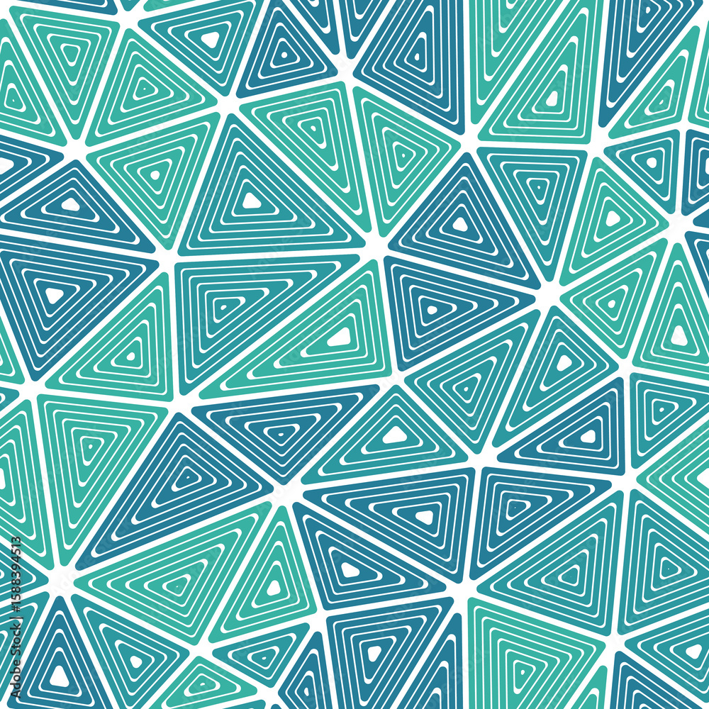 Poster tileable abstract background. large triangles size. multiple repeated inner triangles. multiple colo