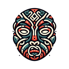 Naklejka premium A tribal mask showing unity, interlocking patterns