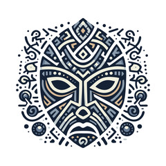Obraz premium A tribal mask showing unity, interlocking patterns