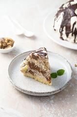 Chocolate cake with pineapple and cream cheese