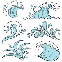 water splashes art , lcons illustration vector design
