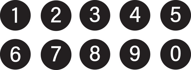 Simple round numbers vector set. Triangle arrow icons, Gray number icons, number in circle round vector illustration,
