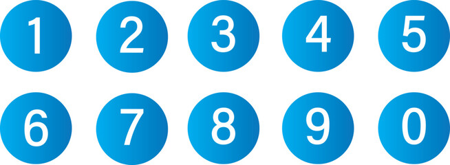 Simple round numbers vector set. Triangle arrow icons, Gray number icons, number in circle round vector illustration,
