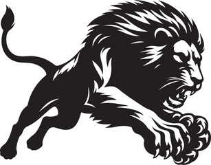 Obraz premium Lion Vector – Clean Black and White Design