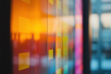 Colorful abstract glass reflection urban environment digital art evening light artistic viewpoint