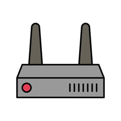 Obraz premium modem lineal color line icon with white background vector stock illustration