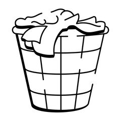 A hand drawn style icon showing laundry clothes
