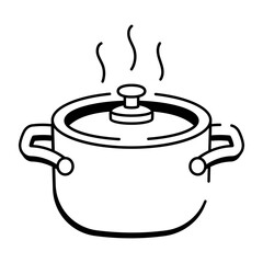 A sketchy style icon representing a cooking pot
